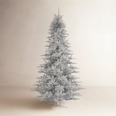 Sapin de Noël artificiel argent 7,5 pi