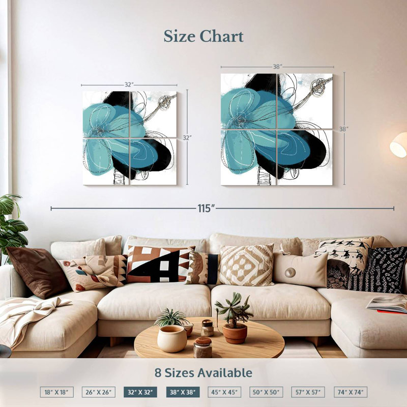 Azul Poetry I, H 38 po x l 38 po