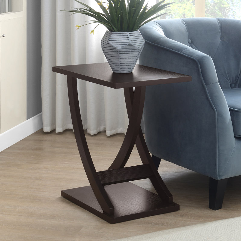 Arbri 22" W Criss-Cross Chairside End Table, Espresso