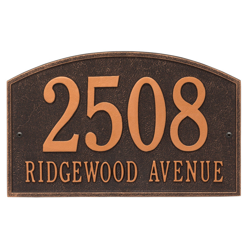 Legacy 2-Line Wall Address Plaque, Oil Rubbed Bronze, Yes
