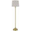 Lampe sur pied avec abat-jour en lin rigide gris clair, laiton antique 61 po