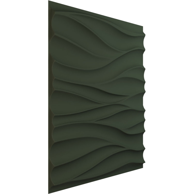 Panneau mural 3D décoratif Ripple EnduraWall, Vert club de chasse satiné UltraCover