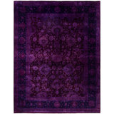 Overdyed Hand-Knotted Wool Modern-Contemporary Purple Area Rug 9' 1" x 11' 10"