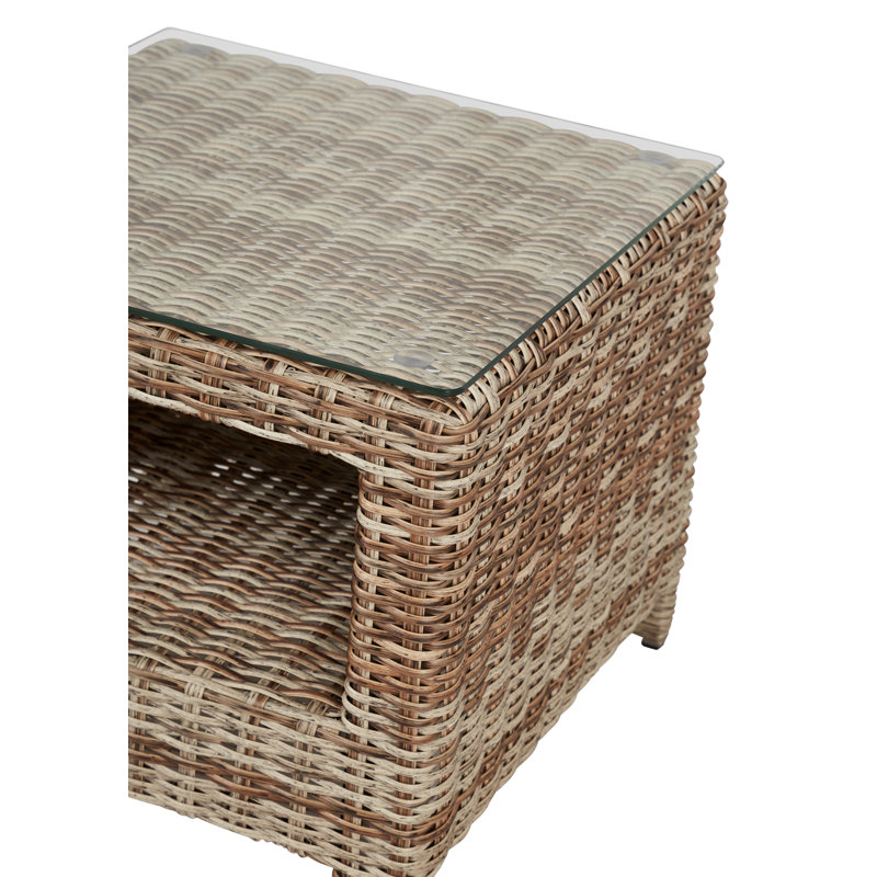 Carolena Square Glass Outdoor Side Table - 49 cm W 49 cm D