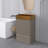 20" Freestanding Bathroom Vanity In Beige With Integrated Brushed Gold 304 Stainless Steel Sink Top-1035361298