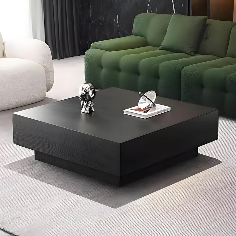 Une table basse minimaliste et modérément luxueuse, Noir, H 13,78 po x L 35,43 po x l 35,43 po