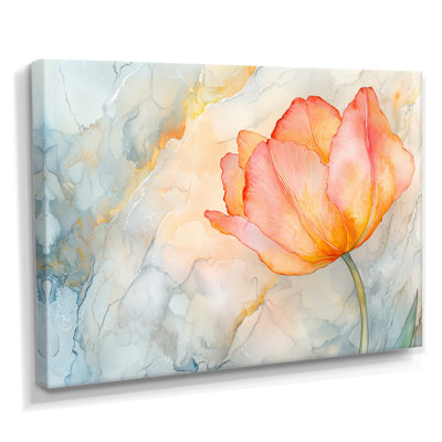 Aura de tulipe rougeoyante - décoration murale tulipe
