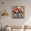 Art floral sur toile damier 