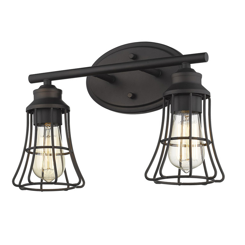Éclairage pour salle de bain à intensité variable 2 lumières Painesville, Bronze huilé