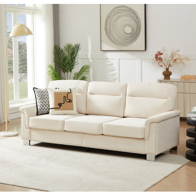 Modern Fabric 3-Seater Sofa, for Living Room, Bedroom