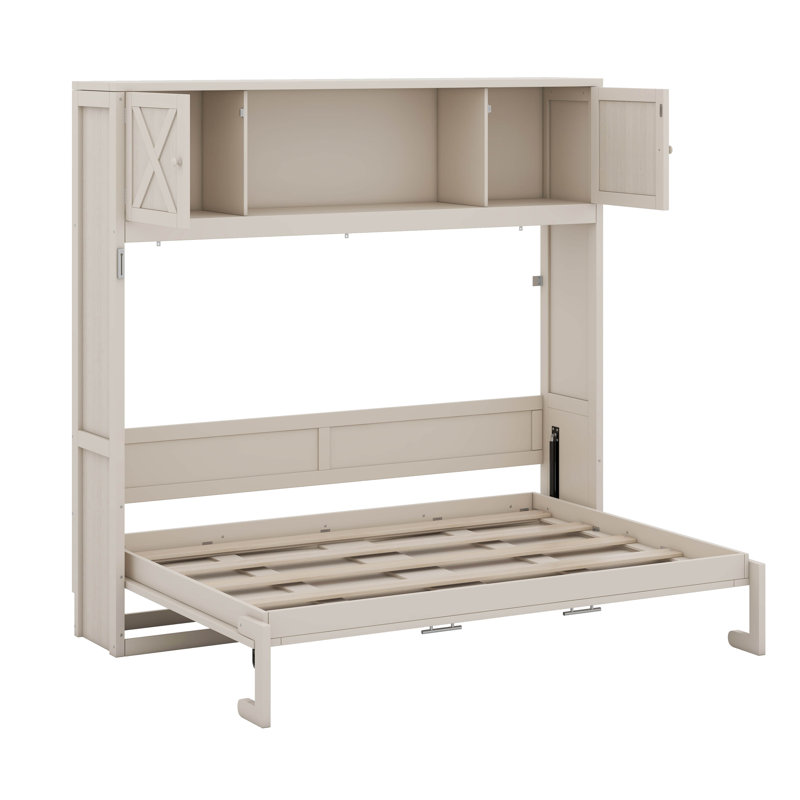 Lit escamotable double avec armoires de rangement