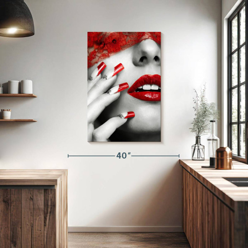 Shuttleworth Red Lips And Nails Pop, 39" H x 26" W
