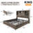 Nykolas King Size Bed Frame With Led Bookcase Headboard, Wooden Storage Bed With Charging Station & 4 Drawers, No Box Spring Needed/noise-free-98980028