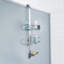 Serviteur de douche au-dessus de la porte avec tablettes réglables, acier inoxydable antirouille et aluminium anodisé, porte-savon à séchage rapide et crochets de rangement pour accessoires de salle de bain modernes