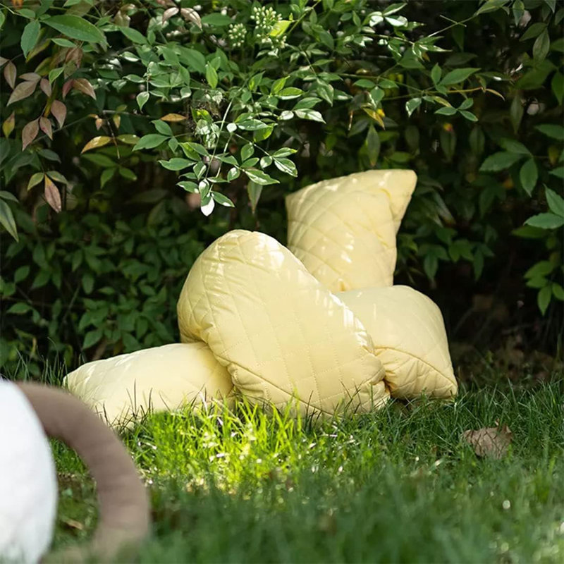 Outdoor Reversible Throw Pillow, Yellow