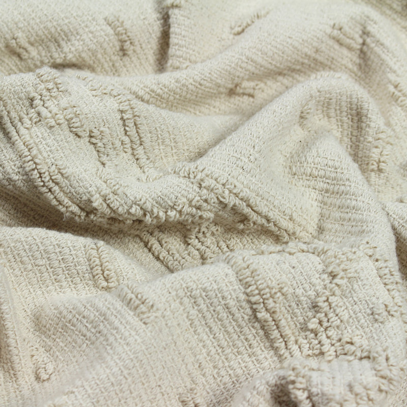 Boho Hand Woven Throw Blanket, Ochre