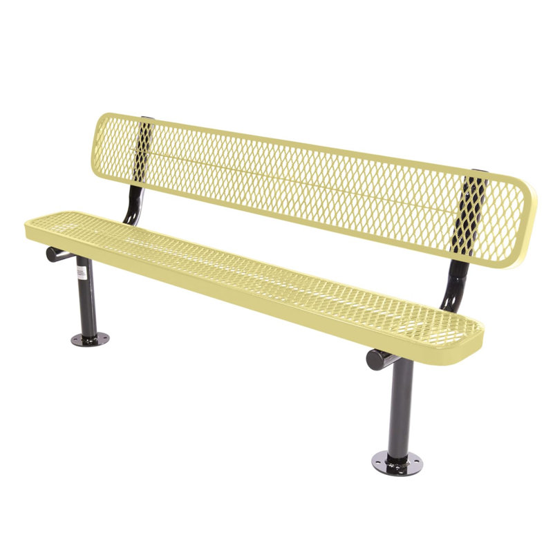 Banc de parc en plastique Myran, 6ft With-Back Surface, Punched, Black