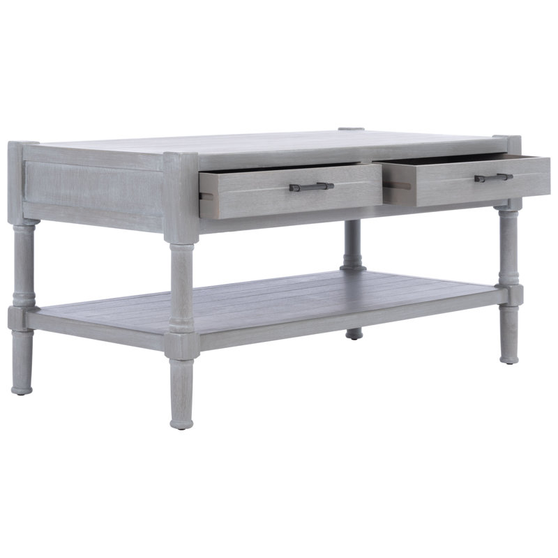 Aritha Coffee Table, White Washed Gray