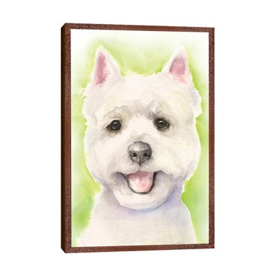 Westie Light Background by George Dyachenko - Painting on Canvas