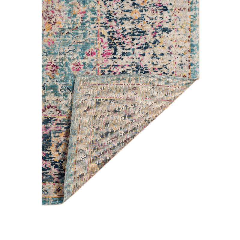 Kinslee Traditional Bordered Low Pile Performance Area Rug, Runner 2'7" x 7'6"