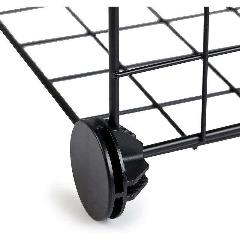 Basics 6-Cube Wire Grid Stackable Storage Shelves, 12 x 12-Inches, Black, 12.6"D x 26"W x 38"H, Black