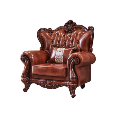 High-end American Living Room Sofa Chair Leather Armchair