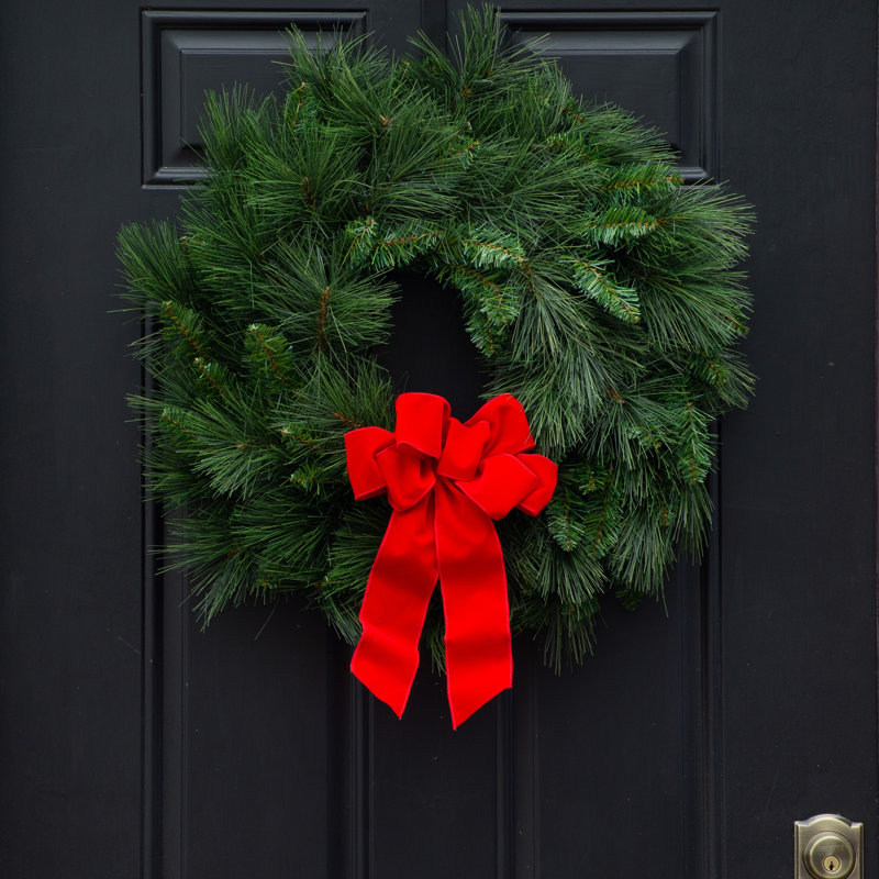 Couronne en soie 24 po, Vert / rouge