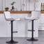 Swivel Upholstered Adjustable Height Counter Stool with Metal Frame-1509911647