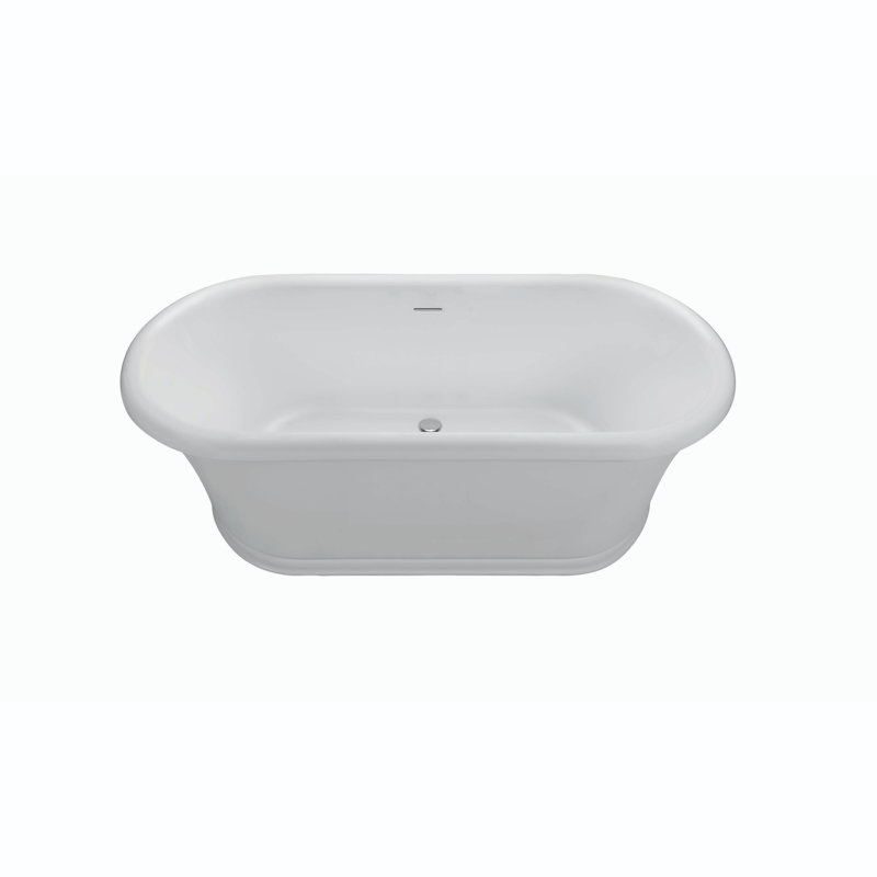 MTI Solutions Freestanding Soaking Solid Surface Bathtub, DoloMatte, 23.5" H x 72" W x 33.75" D