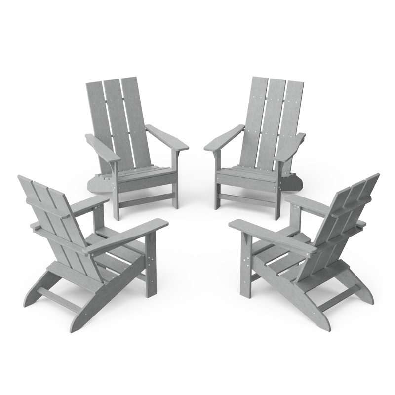 Freedom 4-Piece Modern Adirondack Conversation Set, Light Gray