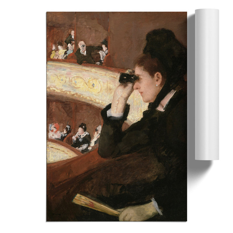 In the Loge by Mary Cassatt - Unframed Painting, 59cm H x 42cm W x 0.1cm D
