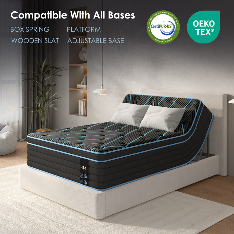Mattress,Hybrid Mattress, Individually Pocketed Innerspring, Medium Firm, Twin, 10"