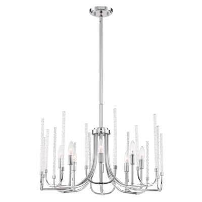 Shellson 8 - Light Steel Dimmable Chandelier