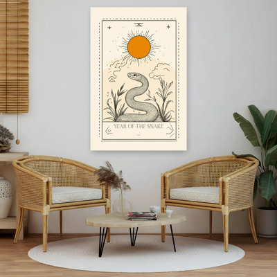 Year Of The Snake Tarot Minimalist Abstract Snake Nature Landscape Wall Art Print
