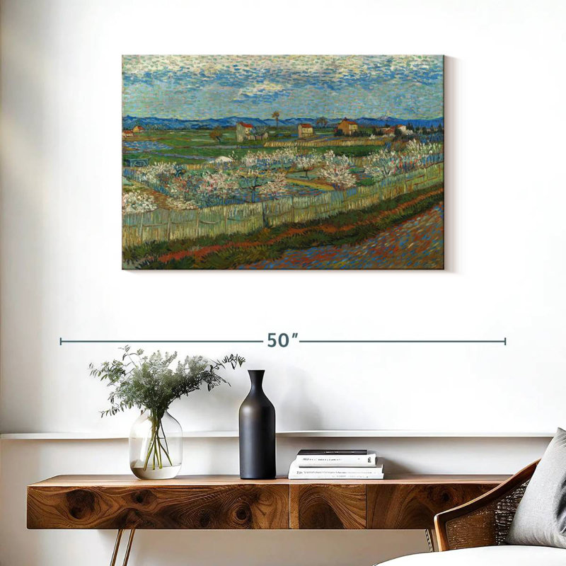 Pêche d'Alvord en fleur, H 24 po x l 36 po