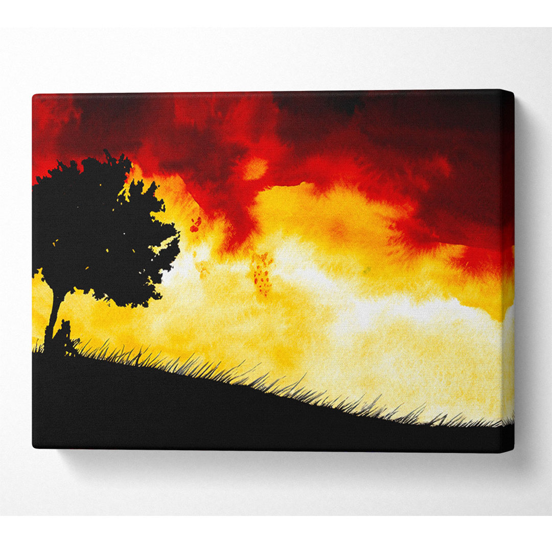 Fire Sky Red - Kunstdrucke auf Leinwand - Wrapped Canvas