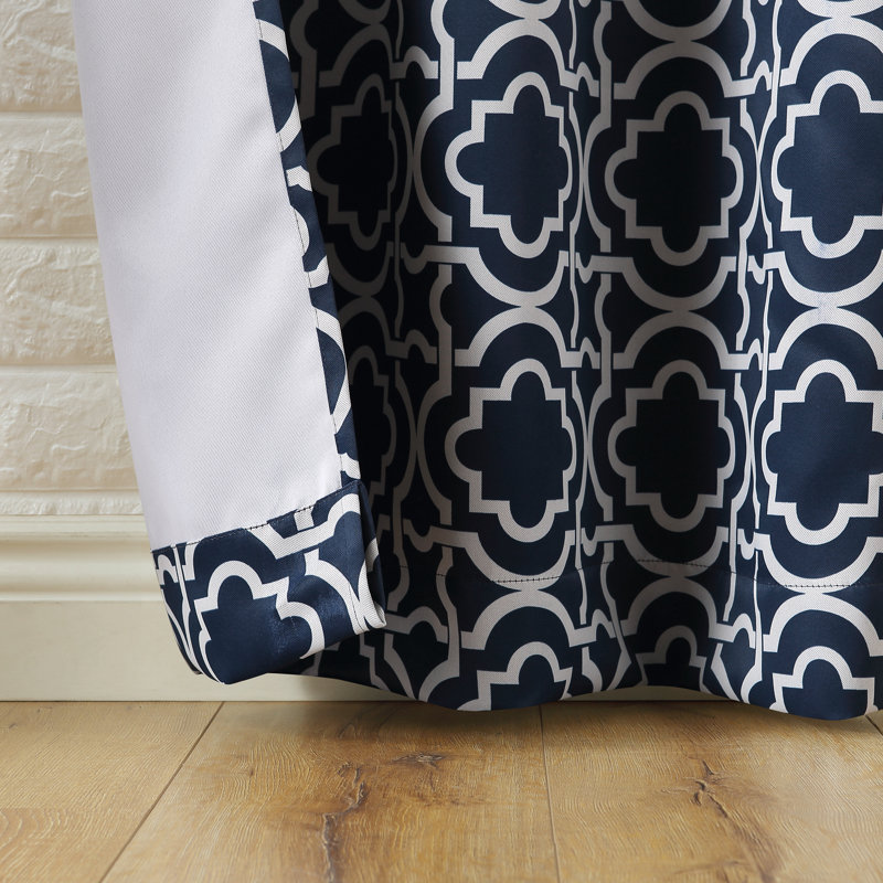 Rideau occultant et isolant en polyester - Basics by Wayfair ™, Bleu marine, l 40 po x L 95 po