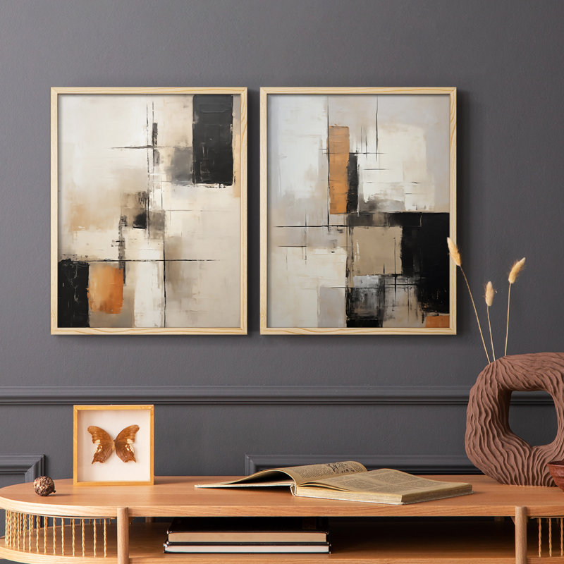 ABSTRACT Series CCCCLXIV - Impression encadrée de qualité supérieure - prête à être accrochée - aucun clou requis - aucun clou requis