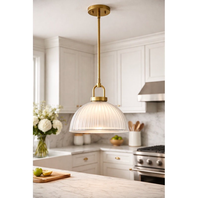 Abderrahman 1-Light Brushed Gold Pendant Light