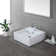 White Ceramic Square Vessel Bathroom Sink with Overflow