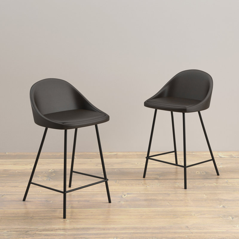 Tabouret de bar et de comptoir Holmes, Gris, Tabouret de comptoir (siège d’une hauteur de 23