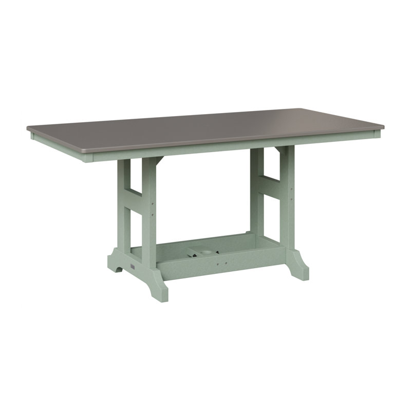 Table de salle à manger à hauteur de comptoir rectangulaire de 66 po Berlin Gardens Garden Classic, Acier inoxydable martelé