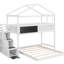 Lit superposé double blanc avec espace de rangement et tableau noir amusant-1092365974-1092365971