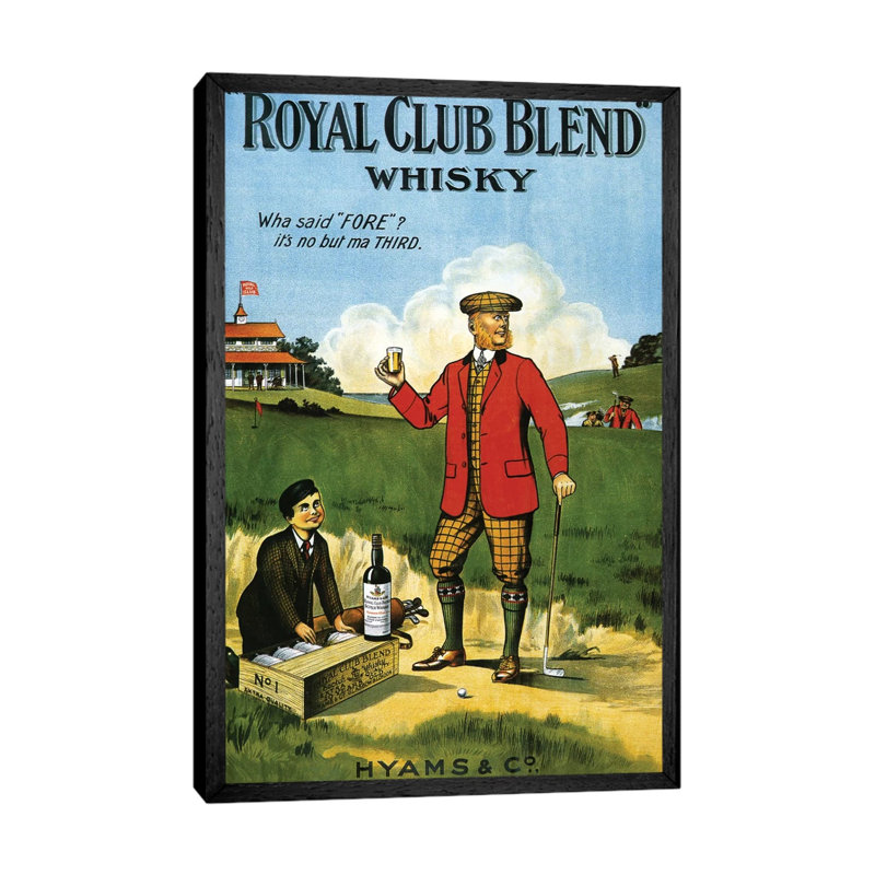 1908 Royal Club Whisky - Print on Canvas, Black Framed, 66.04 cm H x 45.72 cm W
