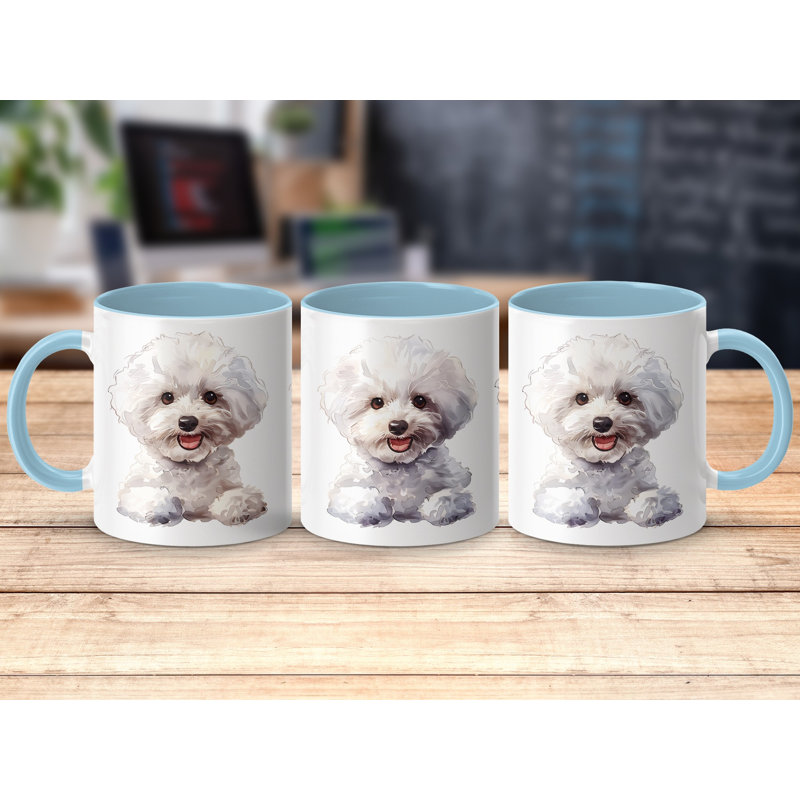 11oz Watercolour Bichon Frise Dog Coffee Mug, 2