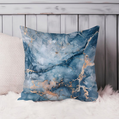 Abstract Blue Geode Crystals Marble III Modern