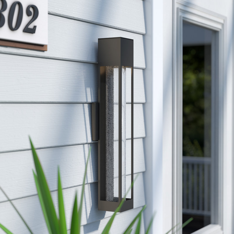 Vapor Crackled Glass Outdoor Armed Sconce, Bronze, 21" H x 4.75" W x 3.75" D