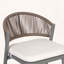 Ensemble de 2 tabourets d'extérieur avec dossier festonné et rotin PE-384128395-384128393