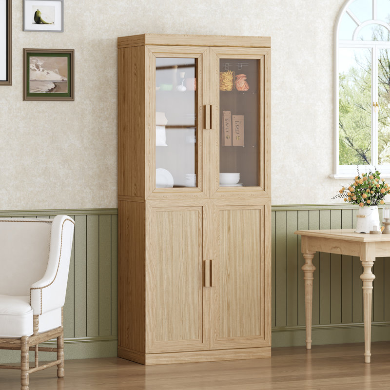 Garde-manger 72 po avec tablettes en bois, Brun