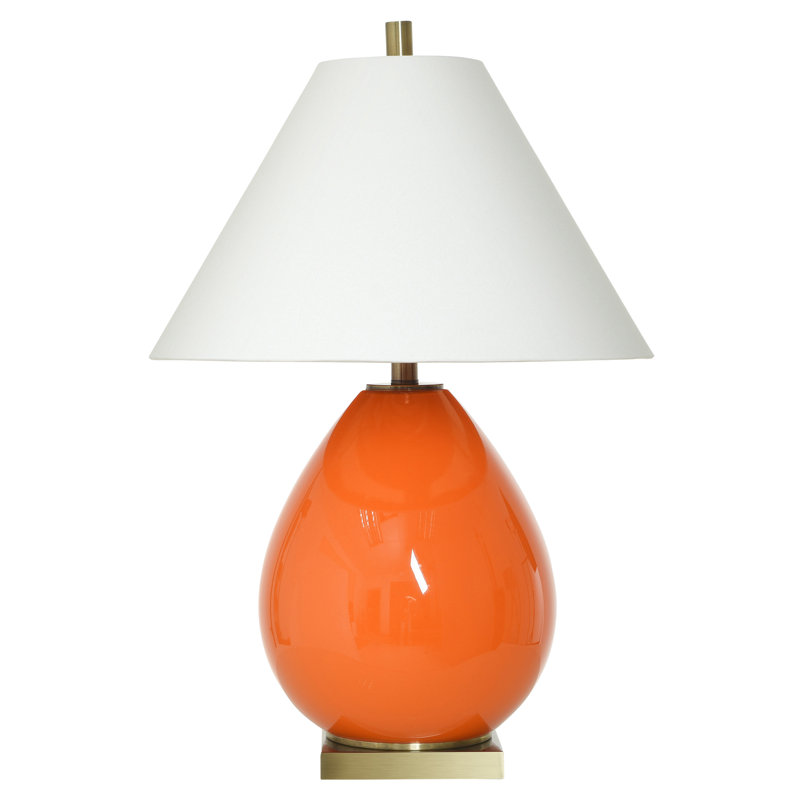 Dann Foley Lifestyle - Takeila - Glass Table Lamp - White Shade, Orange